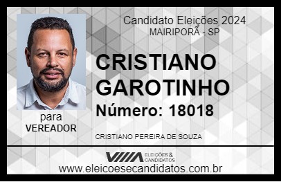 Candidato CRISTIANO GAROTINHO 2024 - MAIRIPORÃ - Eleições