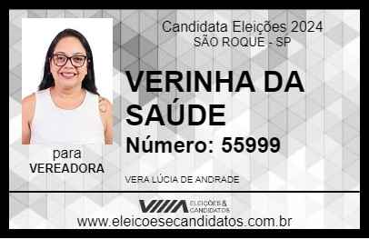 Candidato VERINHA DA SAÚDE 2024 - SÃO ROQUE - Eleições