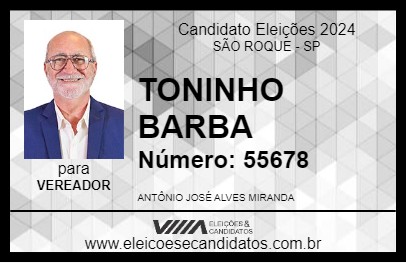 Candidato TONINHO BARBA 2024 - SÃO ROQUE - Eleições