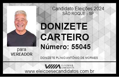 Candidato DONIZETE CARTEIRO 2024 - SÃO ROQUE - Eleições