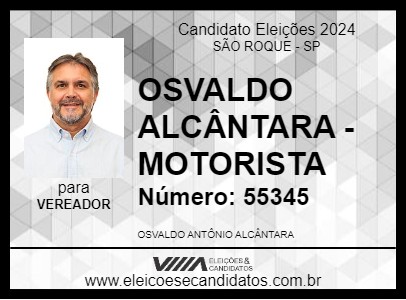 Candidato OSVALDO ALCÂNTARA - MOTORISTA 2024 - SÃO ROQUE - Eleições