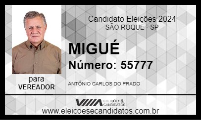 Candidato MIGUÉ 2024 - SÃO ROQUE - Eleições