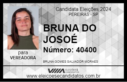 Candidato BRUNA DO JOSUÉ 2024 - PEREIRAS - Eleições