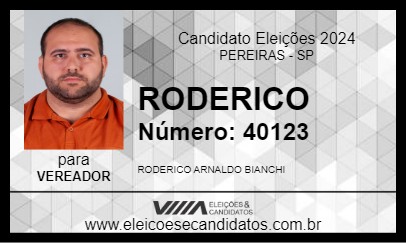 Candidato RODERICO 2024 - PEREIRAS - Eleições