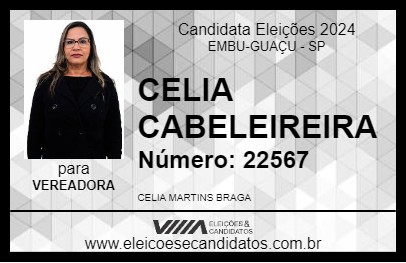 Candidato CELIA CABELEIREIRA 2024 - EMBU-GUAÇU - Eleições