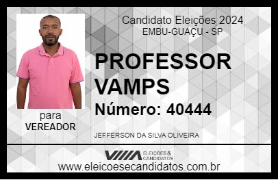 Candidato PROFESSOR VAMPS 2024 - EMBU-GUAÇU - Eleições