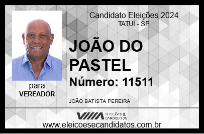 Candidato JOÃO DO PASTEL 2024 - TATUÍ - Eleições