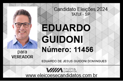 Candidato EDUARDO GUIDONI 2024 - TATUÍ - Eleições