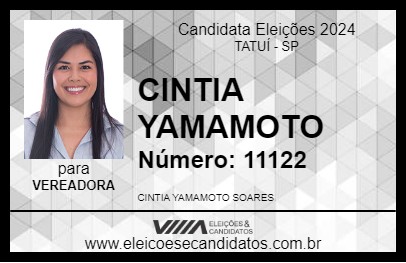 Candidato CINTIA YAMAMOTO 2024 - TATUÍ - Eleições