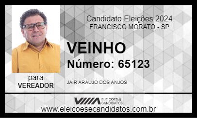 Candidato VEINHO 2024 - FRANCISCO MORATO - Eleições