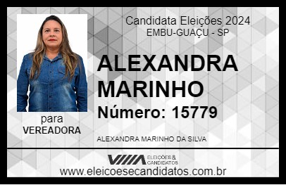 Candidato ALEXANDRA MARINHO 2024 - EMBU-GUAÇU - Eleições