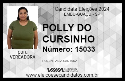 Candidato POLLY DO CURSINHO 2024 - EMBU-GUAÇU - Eleições