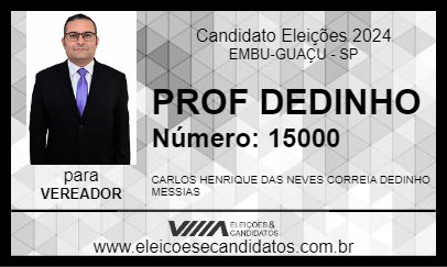 Candidato PROF DEDINHO 2024 - EMBU-GUAÇU - Eleições