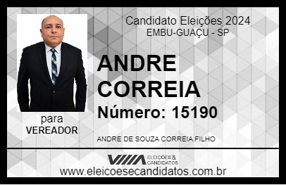 Candidato ANDRE CORREIA 2024 - EMBU-GUAÇU - Eleições