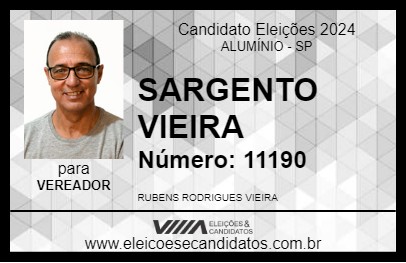 Candidato SARGENTO VIEIRA 2024 - ALUMÍNIO - Eleições