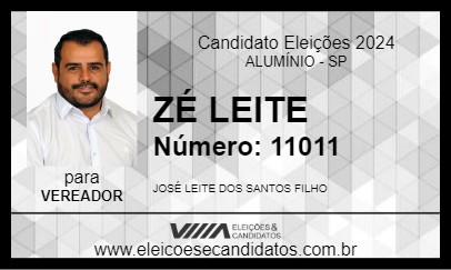 Candidato ZÉ LEITE 2024 - ALUMÍNIO - Eleições