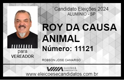 Candidato ROY DA CAUSA ANIMAL 2024 - ALUMÍNIO - Eleições