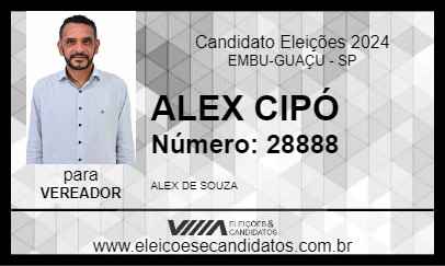 Candidato ALEX CIPÓ 2024 - EMBU-GUAÇU - Eleições