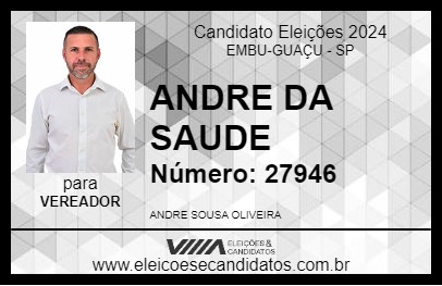 Candidato ANDRE DA SAUDE 2024 - EMBU-GUAÇU - Eleições