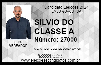 Candidato SILVIO DO CLASSE A 2024 - EMBU-GUAÇU - Eleições