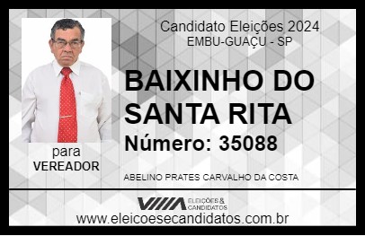 Candidato BAIXINHO DO SANTA RITA 2024 - EMBU-GUAÇU - Eleições