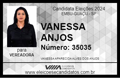 Candidato VANESSA ANJOS 2024 - EMBU-GUAÇU - Eleições