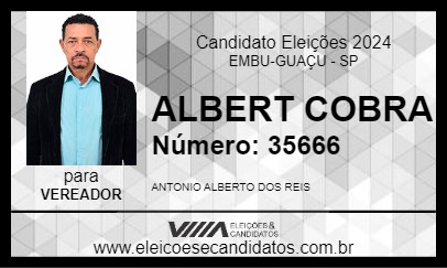 Candidato ALBERT COBRA 2024 - EMBU-GUAÇU - Eleições