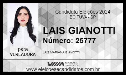 Candidato LAIS GIANOTTI 2024 - BOITUVA - Eleições