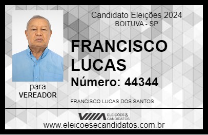 Candidato FRANCISCO LUCAS 2024 - BOITUVA - Eleições