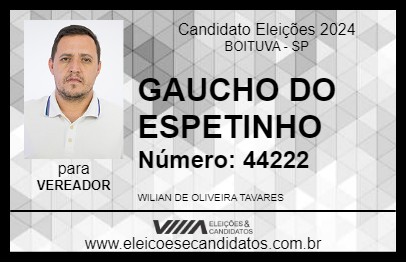 Candidato GAUCHO DO ESPETINHO 2024 - BOITUVA - Eleições