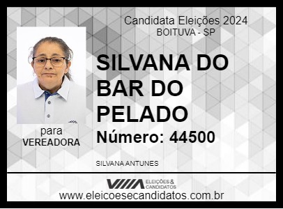 Candidato SILVANA DO BAR DO PELADO 2024 - BOITUVA - Eleições