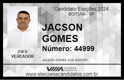 Candidato JACSON GOMES 2024 - BOITUVA - Eleições