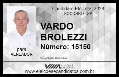 Candidato VARDO BROLEZZI 2024 - SOCORRO - Eleições