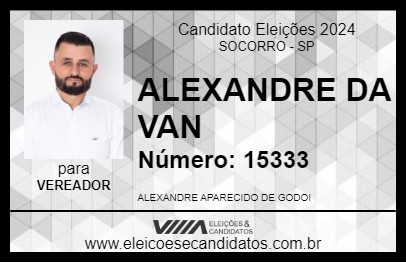 Candidato ALEXANDRE DA VAN 2024 - SOCORRO - Eleições