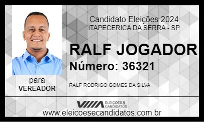 Candidato RALF JOGADOR 2024 - ITAPECERICA DA SERRA - Eleições