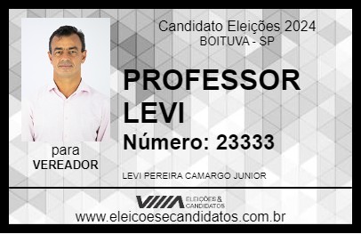 Candidato PROFESSOR LEVI 2024 - BOITUVA - Eleições