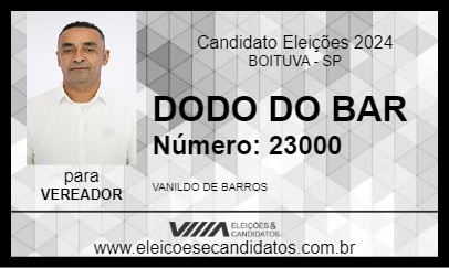 Candidato DODO DO BAR 2024 - BOITUVA - Eleições