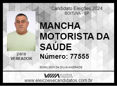 Candidato MANCHA MOTORISTA DA SAÚDE 2024 - BOITUVA - Eleições