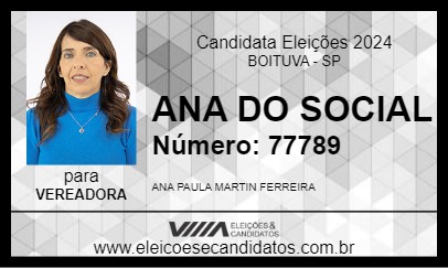 Candidato ANA DO SOCIAL 2024 - BOITUVA - Eleições