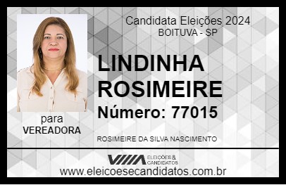 Candidato LINDINHA ROSIMEIRE 2024 - BOITUVA - Eleições