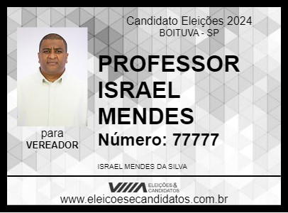 Candidato PROFESSOR ISRAEL MENDES 2024 - BOITUVA - Eleições