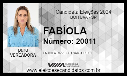 Candidato FABÍOLA 2024 - BOITUVA - Eleições