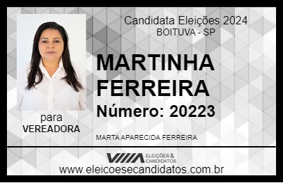 Candidato MARTINHA FERREIRA 2024 - BOITUVA - Eleições