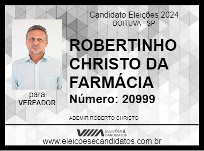 Candidato ROBERTINHO CRISTO DA FARMÁCIA 2024 - BOITUVA - Eleições