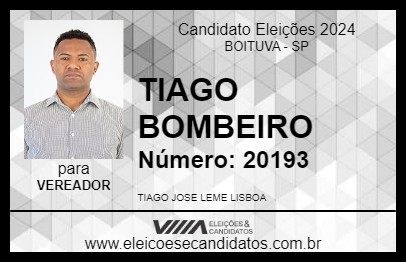 Candidato TIAGO BOMBEIRO 2024 - BOITUVA - Eleições