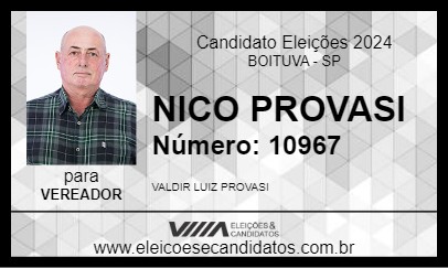 Candidato NICO PROVASI 2024 - BOITUVA - Eleições