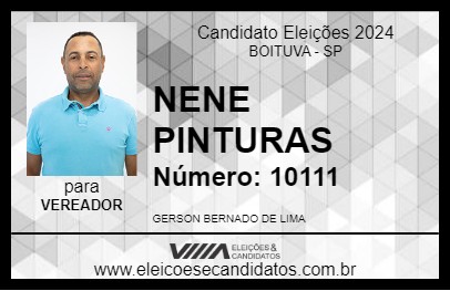 Candidato NENE PINTURAS 2024 - BOITUVA - Eleições