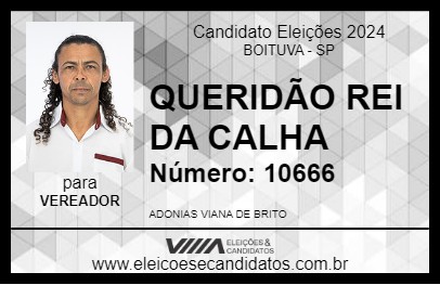 Candidato QUERIDÃO REI DA CALHA 2024 - BOITUVA - Eleições