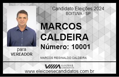 Candidato MARCOS CALDEIRA 2024 - BOITUVA - Eleições