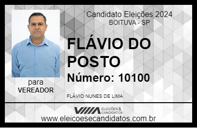 Candidato FLÁVIO DO POSTO 2024 - BOITUVA - Eleições